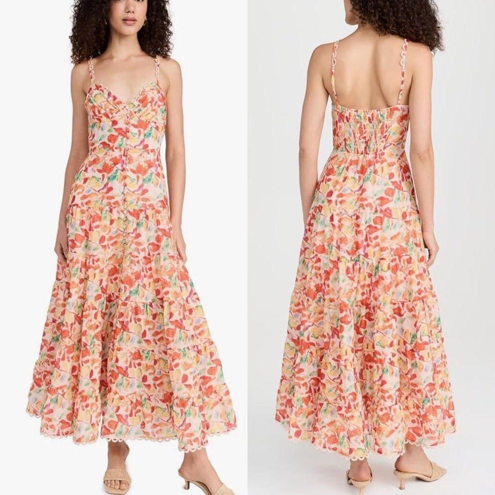 ASTR the Label Dress Tazia Floral Sweetheart Dress Maxi  Large